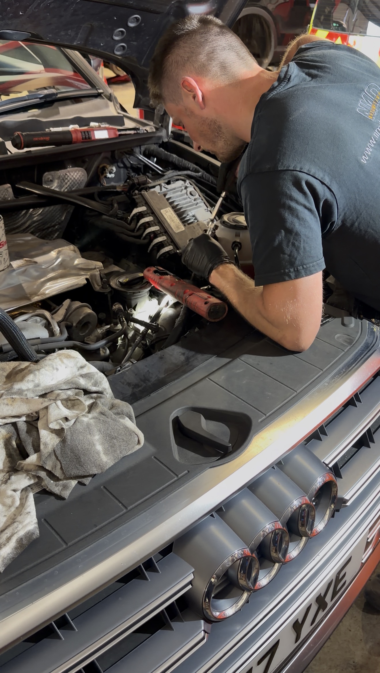 Car being serviced at NMD Automotive in Whitstable, Kent