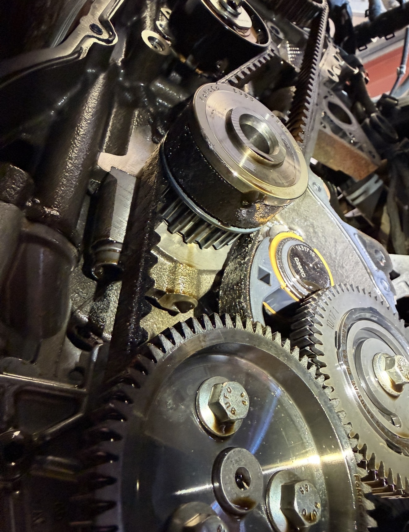 Close-up of a failing wet belt at NMD Automotive